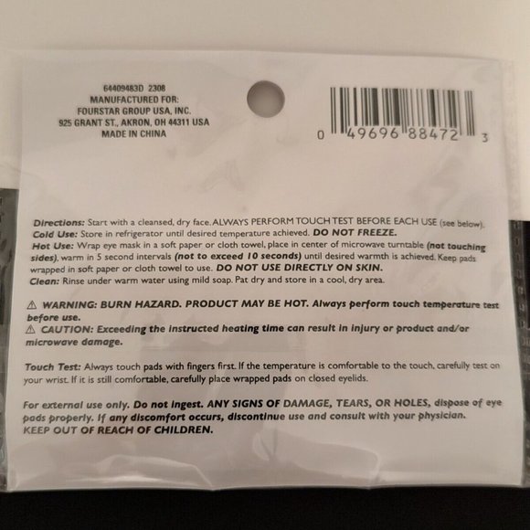 B*Pure Round Hot & Cold Eye Pads 2pc Reusable Puffy Eye Relief Mini Gold Stars - Picture 6 of 9